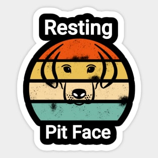 Vintage Resting pit face dog shirt Sticker